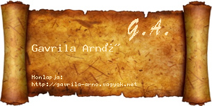 Gavrila Arnó névjegykártya
